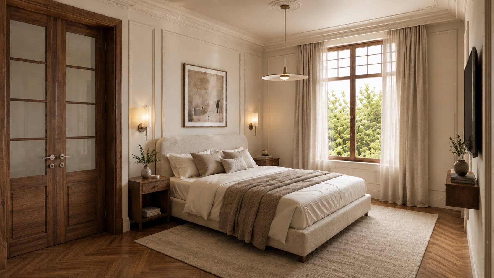 Camera da letto della residenza Camelia — render di progetto