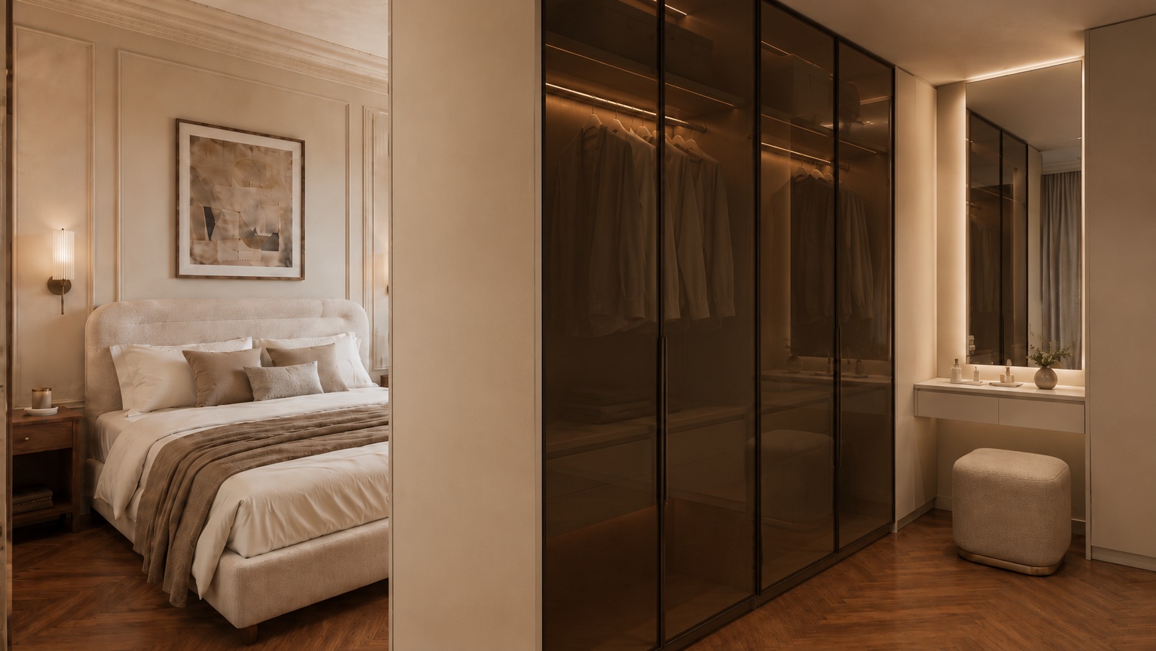 Camera da letto della residenza Gardenia — render di progetto