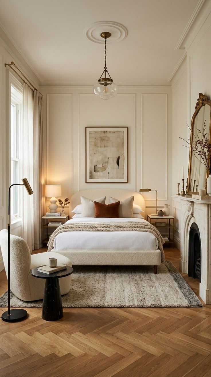 Camera con camino — Villa Ludovica