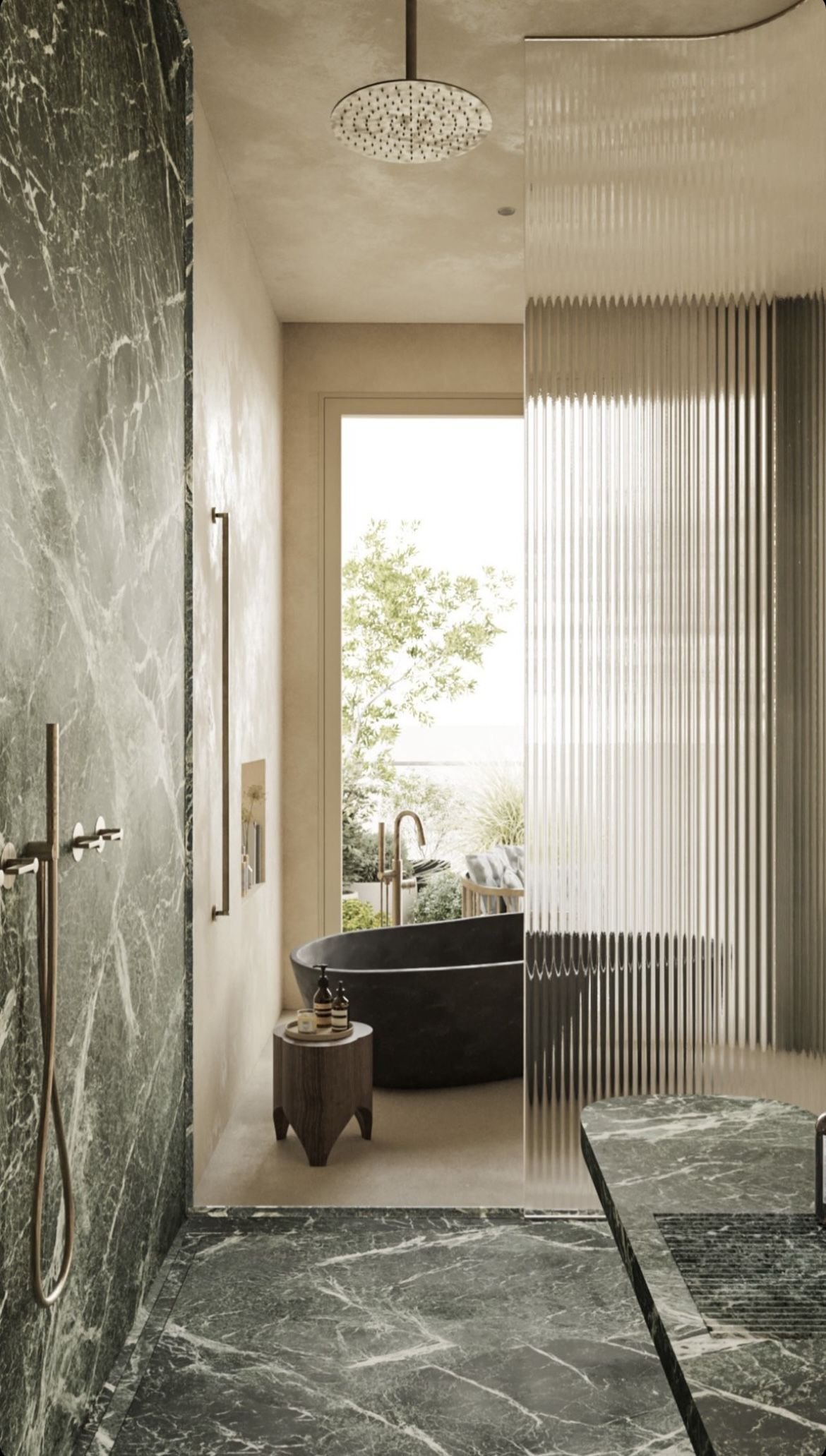 Bagno in marmo — Villa Ludovica