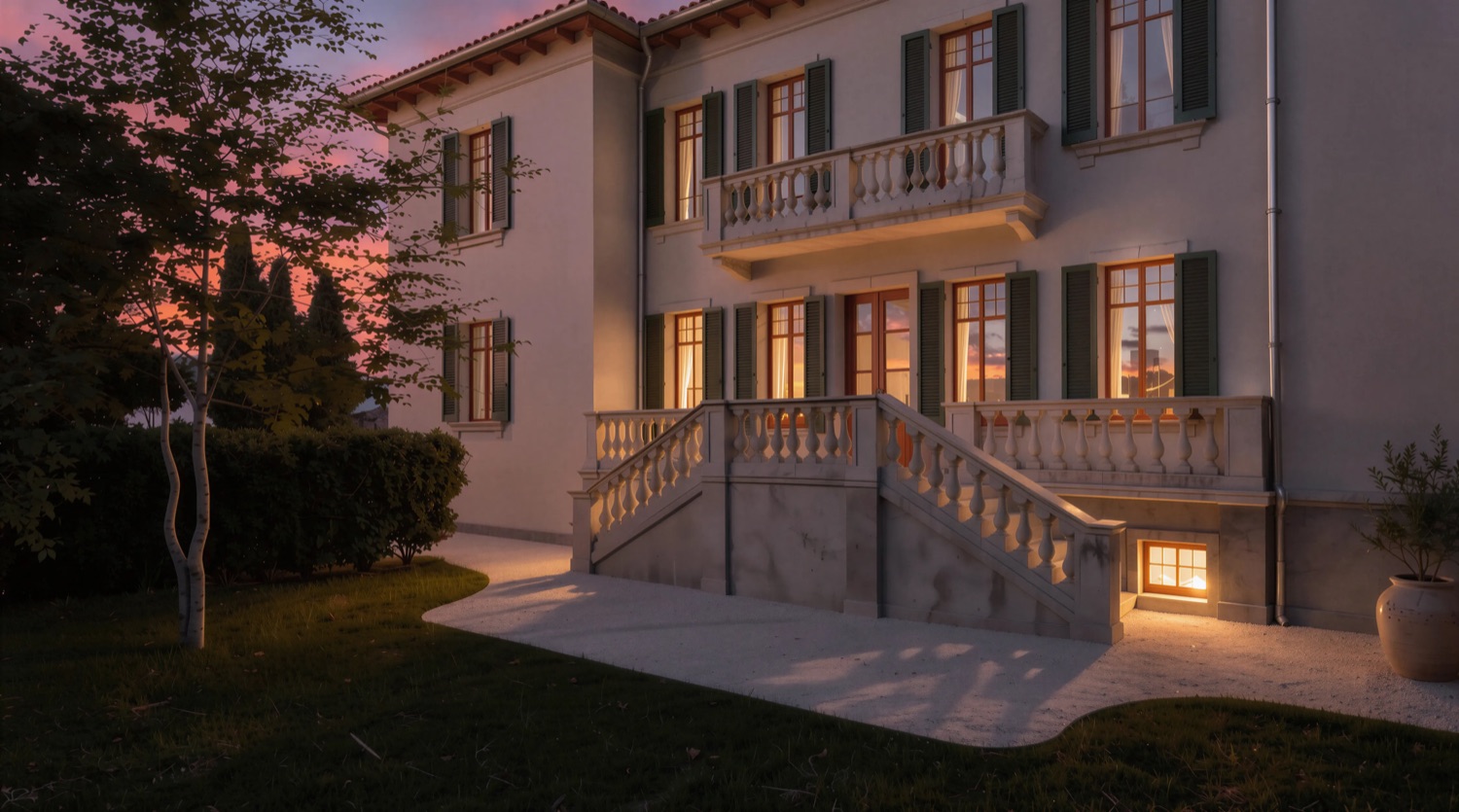 Residenza Magnolia al calar della sera — Villa Ludovica