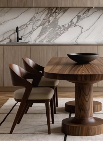 Cucina in marmo e legno di pregio
